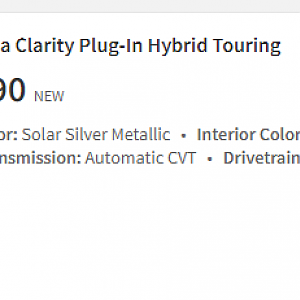 2018 Honda Clarity Touring MSRP on 2/17